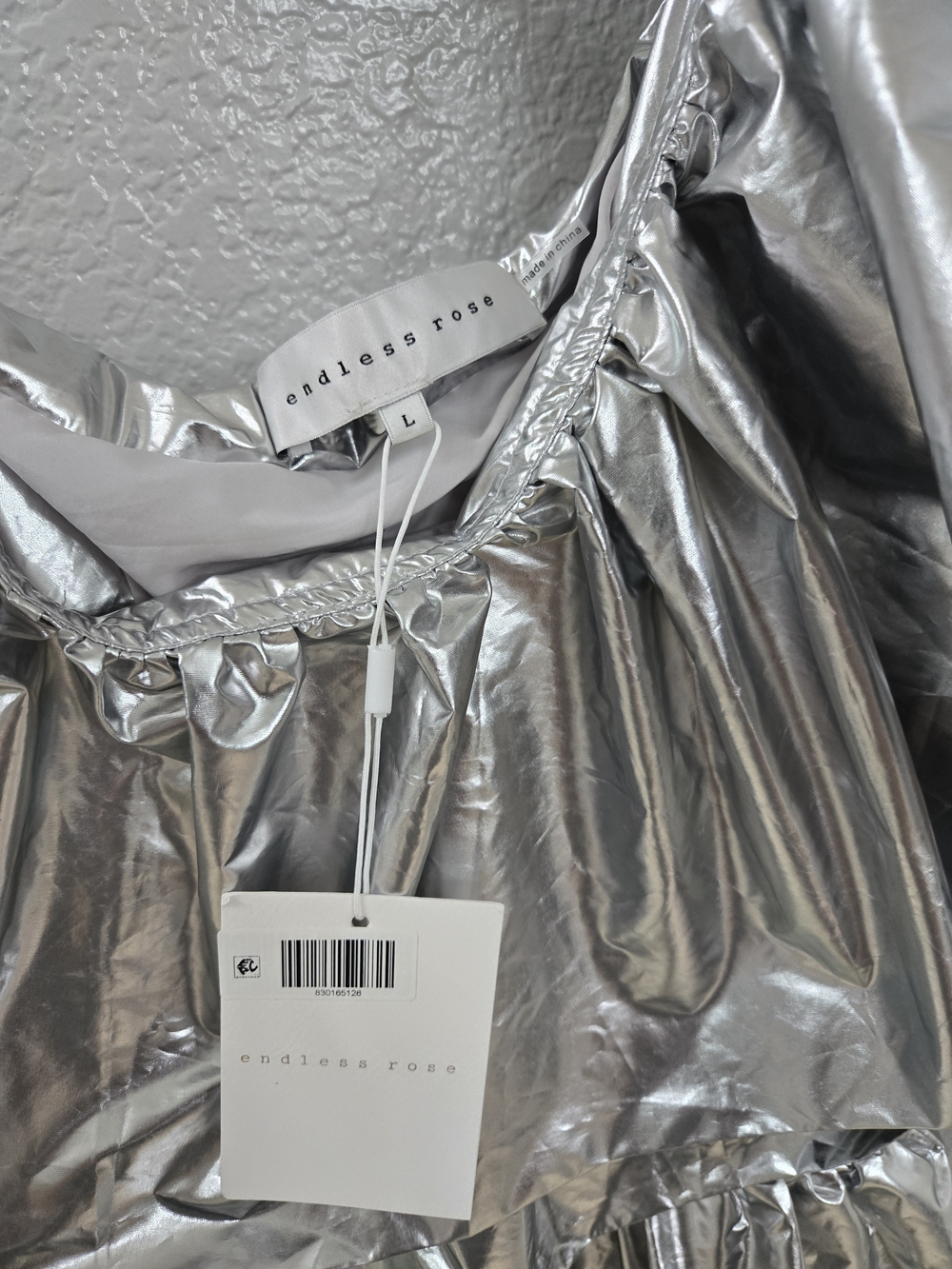 Endless Rose Metallic Silver Ruffle Dress - Picture 6 of 7